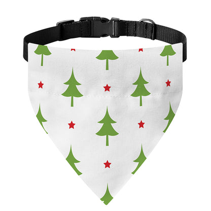 Christmas Tree And Star Pattern Print Over The Collar Dog Bandana