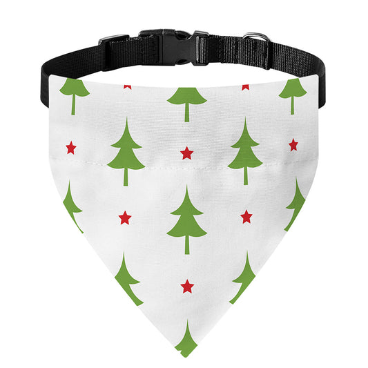 Christmas Tree And Star Pattern Print Over The Collar Dog Bandana