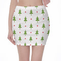Christmas Tree And Star Pattern Print Pencil Mini Skirt