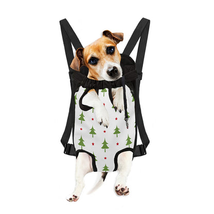 Christmas Tree And Star Pattern Print Pet Carrier Backpack
