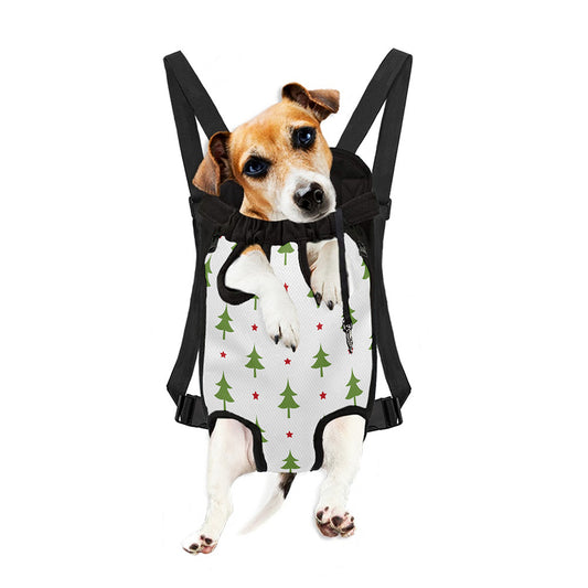 Christmas Tree And Star Pattern Print Pet Carrier Backpack