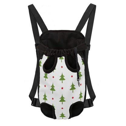 Christmas Tree And Star Pattern Print Pet Carrier Backpack