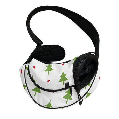 Christmas Tree And Star Pattern Print Pet Sling Carrier