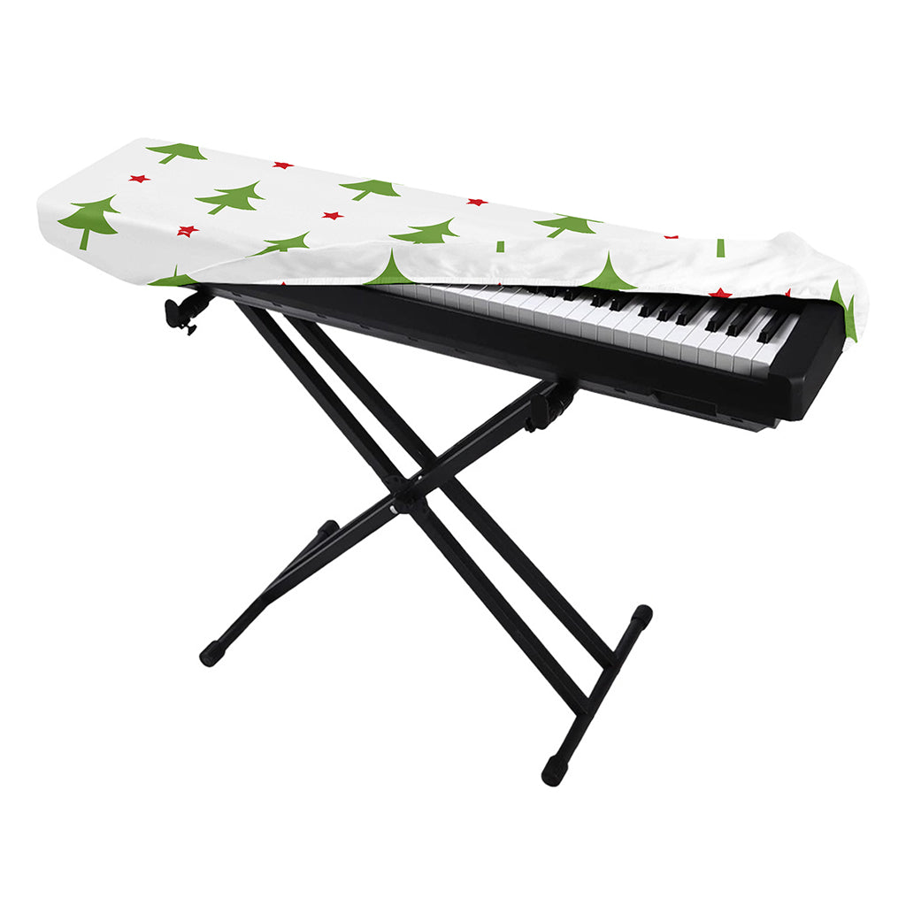 Christmas Tree And Star Pattern Print Piano Keyboard Cover