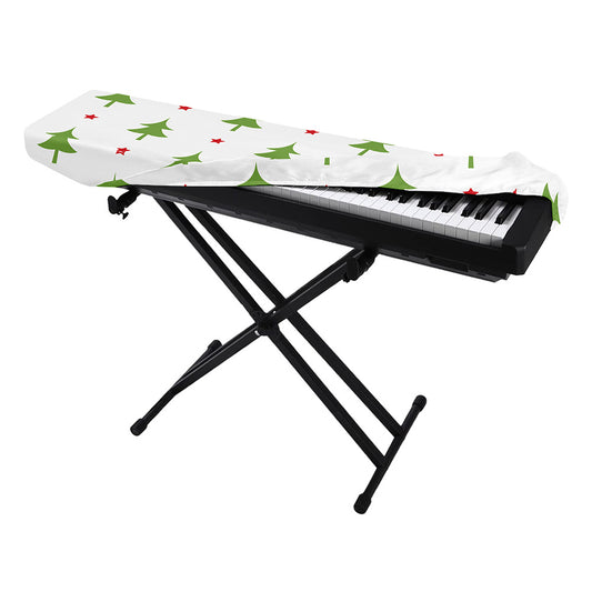 Christmas Tree And Star Pattern Print Piano Keyboard Cover