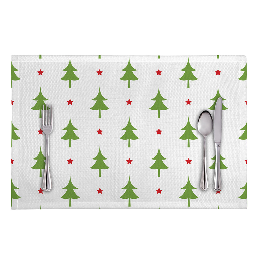 Christmas Tree And Star Pattern Print Placemat