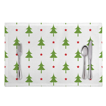 Christmas Tree And Star Pattern Print Placemat