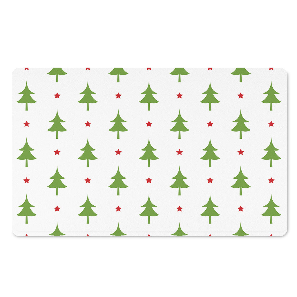 Christmas Tree And Star Pattern Print Polyester Doormat