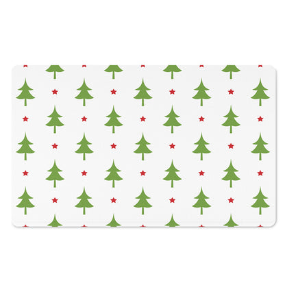 Christmas Tree And Star Pattern Print Polyester Doormat