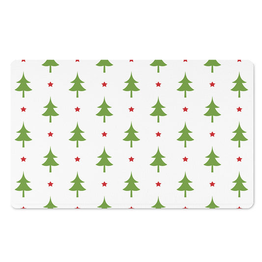 Christmas Tree And Star Pattern Print Polyester Doormat