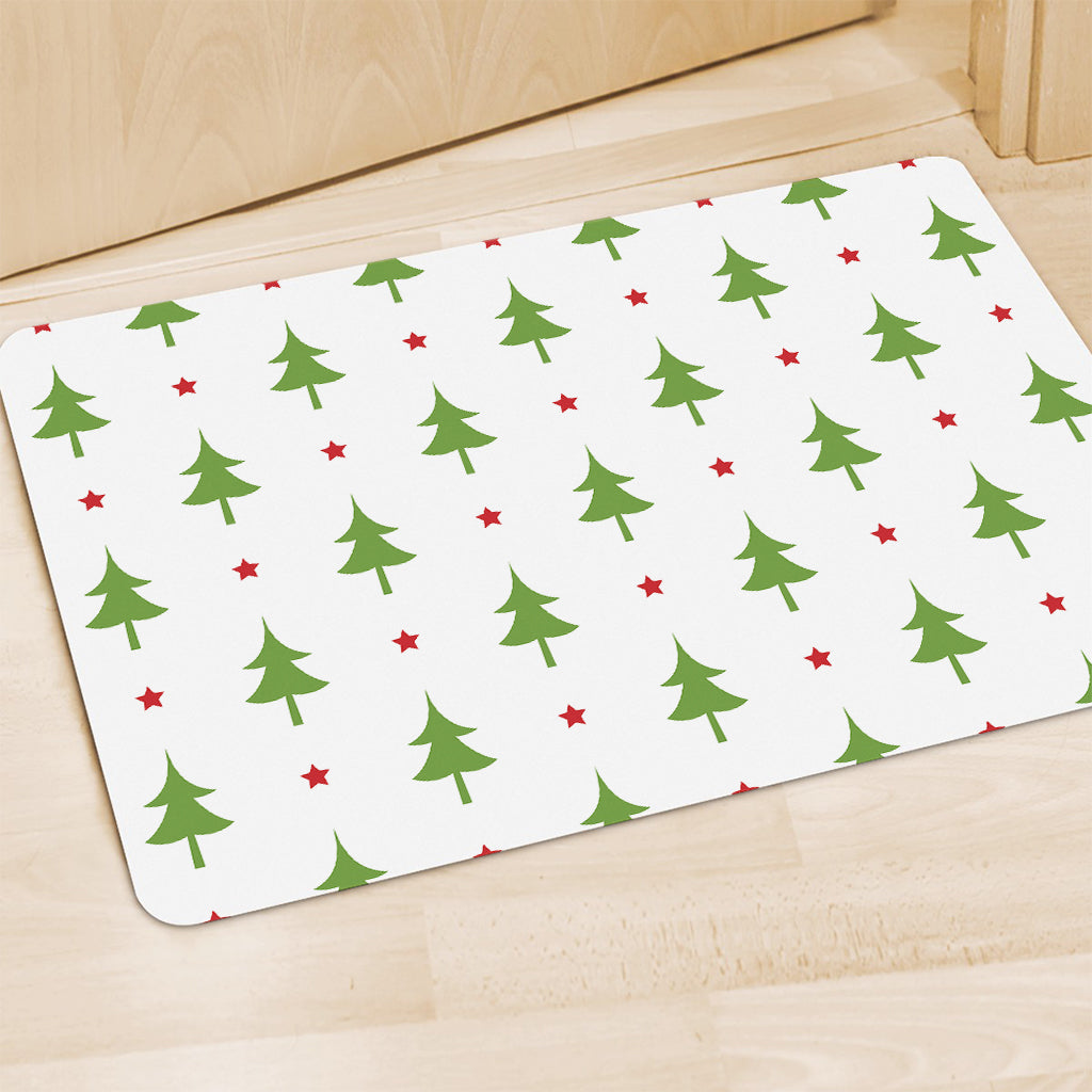 Christmas Tree And Star Pattern Print Polyester Doormat