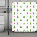 Christmas Tree And Star Pattern Print Polyester Shower Curtain