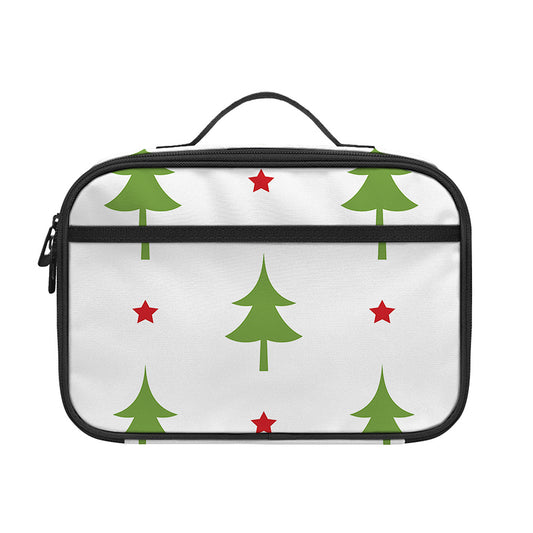Christmas Tree And Star Pattern Print Portable Lunch Bag