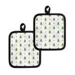 Christmas Tree And Star Pattern Print Pot Holders