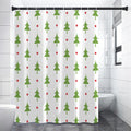 Christmas Tree And Star Pattern Print Premium Shower Curtain
