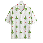Christmas Tree And Star Pattern Print Rayon Hawaiian Shirt