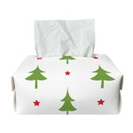 Christmas Tree And Star Pattern Print Rectangle Tissue Box Cover