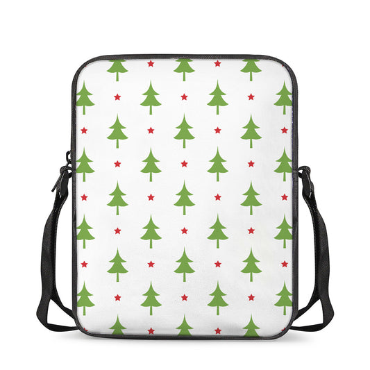 Christmas Tree And Star Pattern Print Rectangular Crossbody Bag