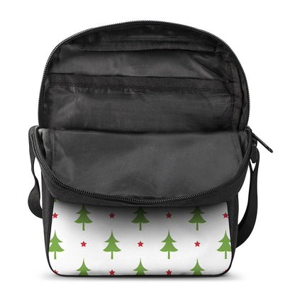 Christmas Tree And Star Pattern Print Rectangular Crossbody Bag