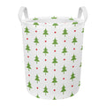 Christmas Tree And Star Pattern Print Round Laundry Basket