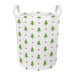 Christmas Tree And Star Pattern Print Round Laundry Basket