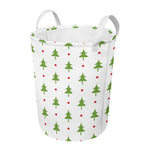 Christmas Tree And Star Pattern Print Round Laundry Basket
