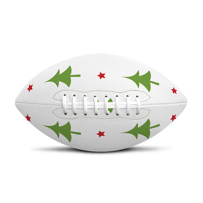 Christmas Tree And Star Pattern Print Rugby Ball