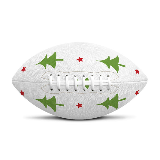 Christmas Tree And Star Pattern Print Rugby Ball