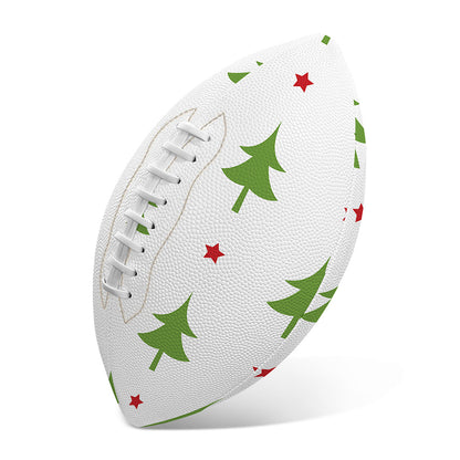 Christmas Tree And Star Pattern Print Rugby Ball