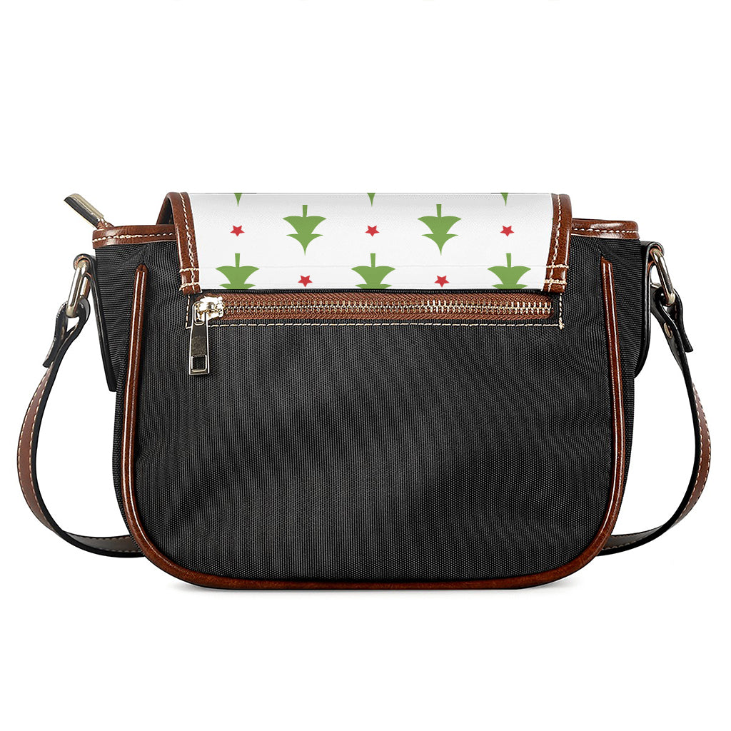 Christmas Tree And Star Pattern Print Saddle Bag