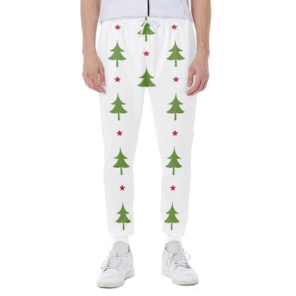 Christmas Tree And Star Pattern Print Scuba Joggers