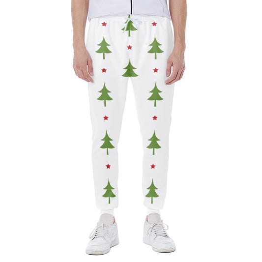 Christmas Tree And Star Pattern Print Scuba Joggers
