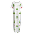 Christmas Tree And Star Pattern Print Short Sleeve Long Nightdress