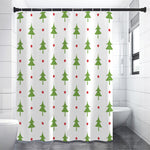Christmas Tree And Star Pattern Print Shower Curtain