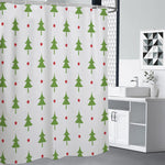 Christmas Tree And Star Pattern Print Shower Curtain