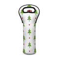Christmas Tree And Star Pattern Print Single Neoprene Wine Tote