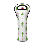 Christmas Tree And Star Pattern Print Single Neoprene Wine Tote