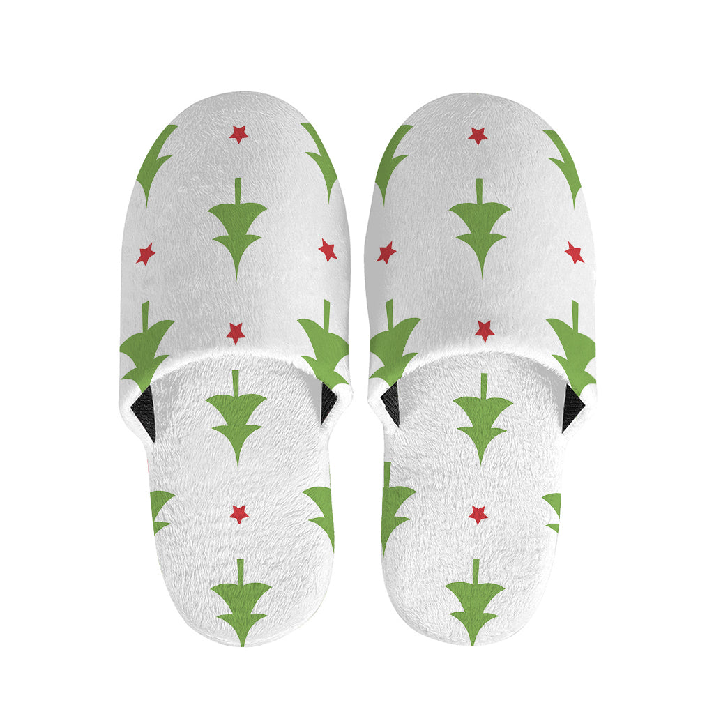 Christmas Tree And Star Pattern Print Slippers