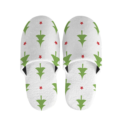 Christmas Tree And Star Pattern Print Slippers