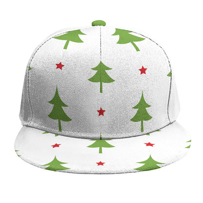Christmas Tree And Star Pattern Print Snapback Cap