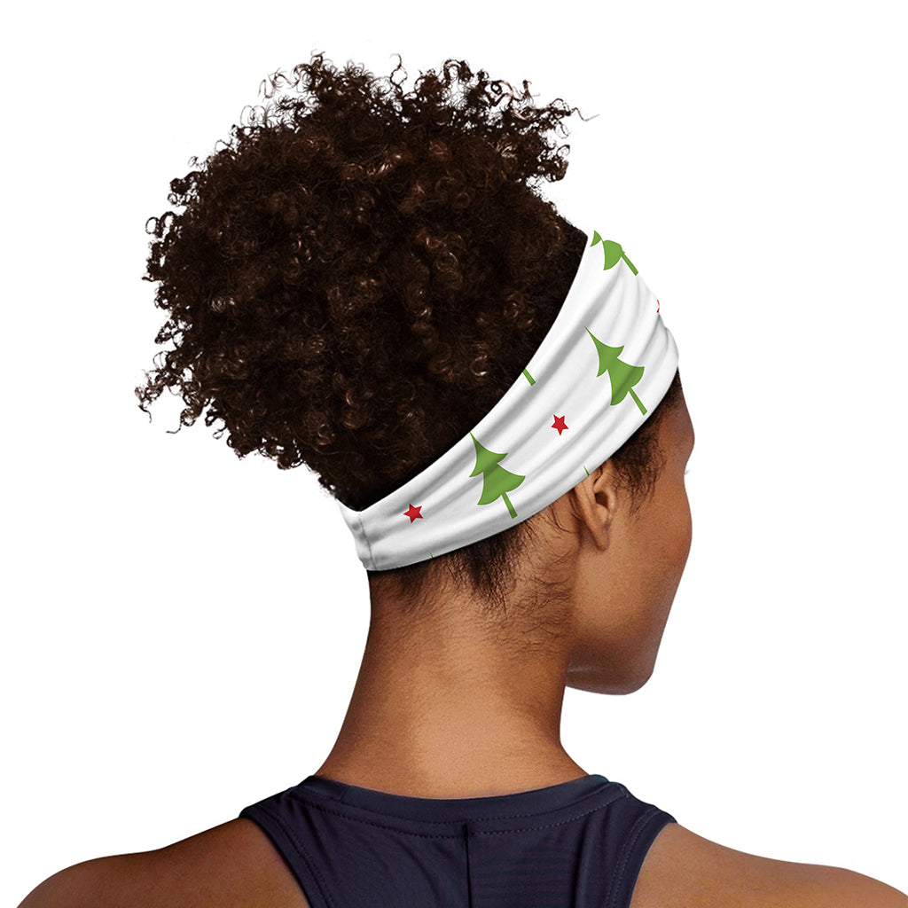 Christmas Tree And Star Pattern Print Sports Headband