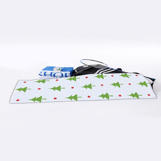 Christmas Tree And Star Pattern Print Sports Towel