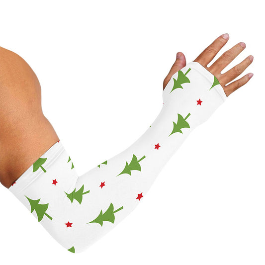 Christmas Tree And Star Pattern Print Sun Protection Arm Sleeves