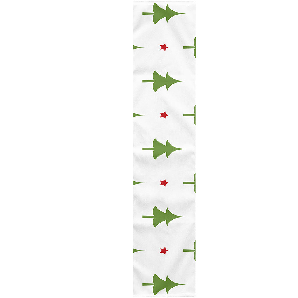 Christmas Tree And Star Pattern Print Table Runner