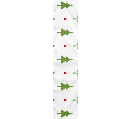 Christmas Tree And Star Pattern Print Table Runner
