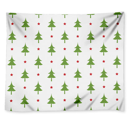 Christmas Tree And Star Pattern Print Tapestry