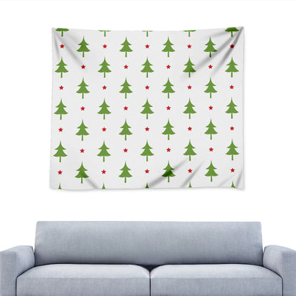 Christmas Tree And Star Pattern Print Tapestry