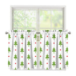 Christmas Tree And Star Pattern Print Tier Curtains