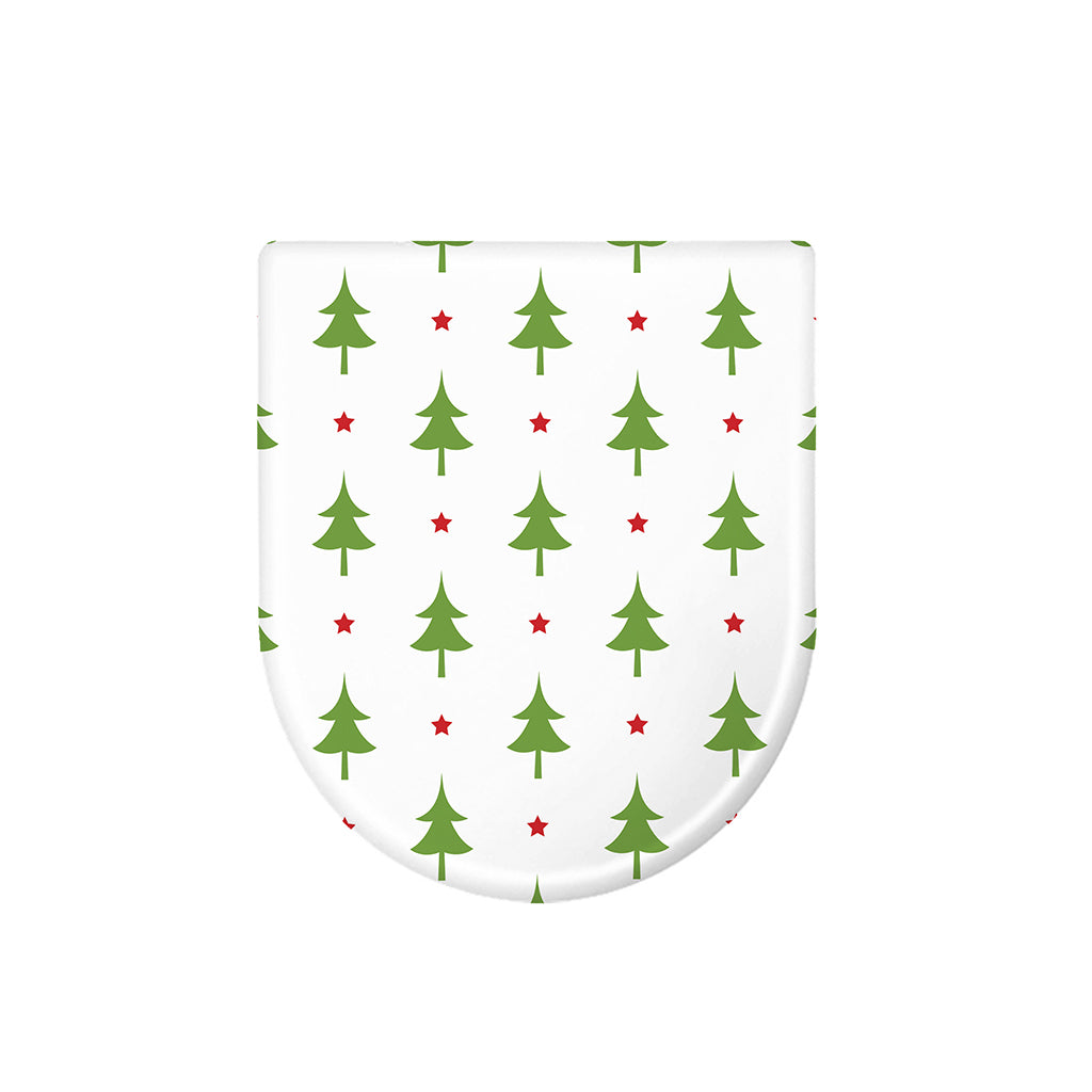 Christmas Tree And Star Pattern Print Toilet Lid Cover