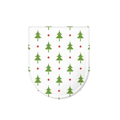 Christmas Tree And Star Pattern Print Toilet Lid Cover